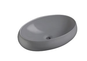 כיור מונח עגול לאמבטיה מדריד 590X400X145 אפור כהה